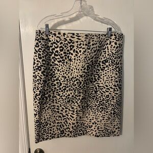 NWT LOFT Black and Tan Animal Print Pencil Skirt